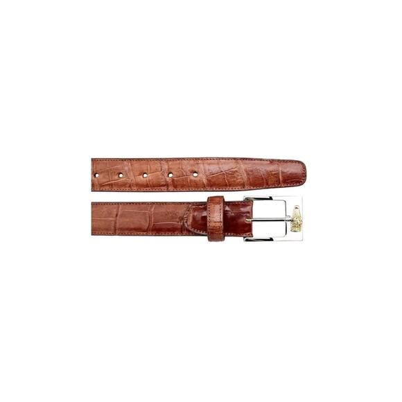 Men's Belvedere Genuine Alligator Belt Dressy Style 2008 Cognac 51